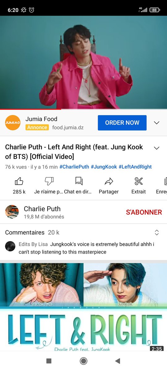 NabaouiaSebbah's tweet photo. I just fall in love with it 😍
#JungkookxCharliePuth
#LeftandRight 
#LeftAndRightIsComing https://t.co/UCID6xbobJ
