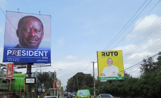 Kenyans's tweet image. Which campaign team has a better presidential billboard?

1. Raila Odinga&apos;s Azimio
2. Wiliam Ruto&apos;s Kenya Kwanza