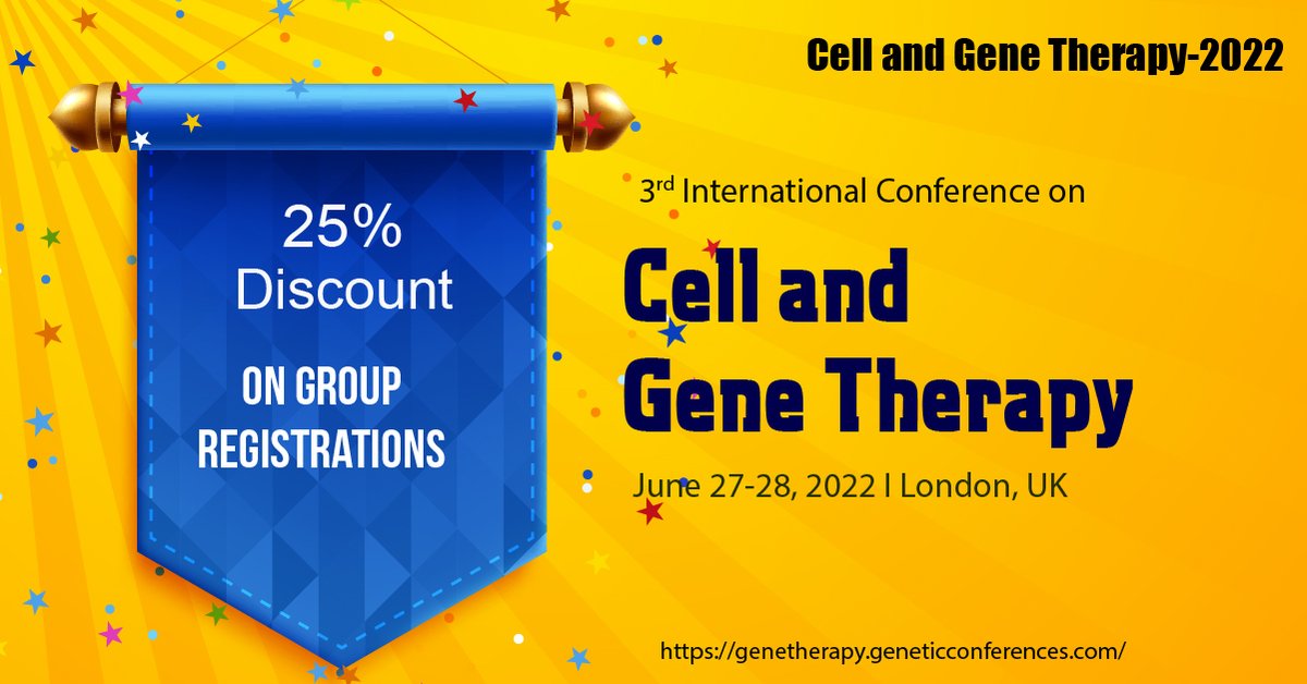 AngelCharrette's tweet photo. Register now Cell and Gene therapy Conference scheduled on June 27-28,2022 #London #UK 
#Celltherapy #GeneTherapy #Genetics #CellBiology #Cellscience #Biomarkers #agriculture #Cellcycle #biotechnology #microbiology 
URL:https://t.co/OjsCF2NQ9U    
+443308187921 https://t.co/E5hi7612lS