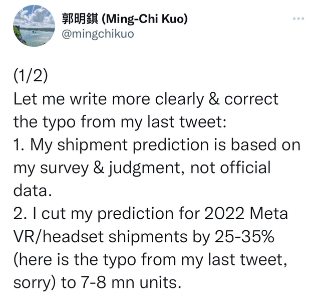 Guocheng_inmeta's tweet photo. 1/
Meta’s VR headset shipments will decrease by up to 35%; STEPVR says subsidy will not reveal the real demands of consumers! https://t.co/VsSTt1Iybu