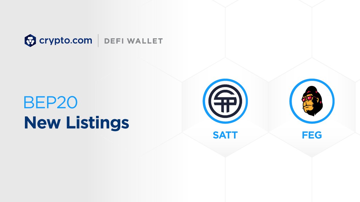 New BEP20 tokens
✅ SaTT #SATT
✅ Feg Token #FEG

Manage BEP20 tokens 👇
defi.onelink.me/MFZQ/160d10a1