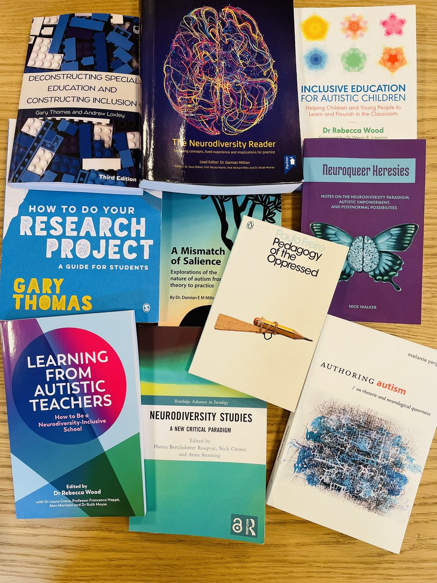 isabelle_finn's tweet photo. #EdD assignment time.  For my MEd, I mostly referred to online publications when I was writing.  This year I have treated myself to a few physical books.  Huge thanks to @milton_damian @thewoodbug @WalkerSensei and many others for amazing work and insights 🙏 https://t.co/m2UL5i9BLZ