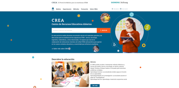 OEWeek's tweet photo. ⤴️ #OEWeek never ends!
From the #OERlibrary today's #spotlight is on …
CREA: El nuevo portal de educación abierta para América Latina de la Fundación Siemens Stiftung
created by @siemensstiftung
link 👉🏼 https://t.co/1NzXBnb98M
#Spanish #madeinMunich #OpenSTEAM https://t.co/vjFDH7yEzl