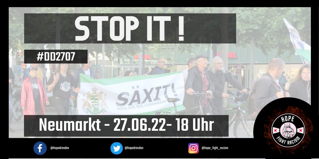 hopedresden's tweet photo. 2/2 hat. Es wäre wichtig, dafür zu sorgen, dass wir uns lautstark den Querdenker*innen entgegenzustellen. Wir sind da und freuen uns auf kräftige Unterstützung!
#dd2706 #querstellen https://t.co/SsLxEMHtsk