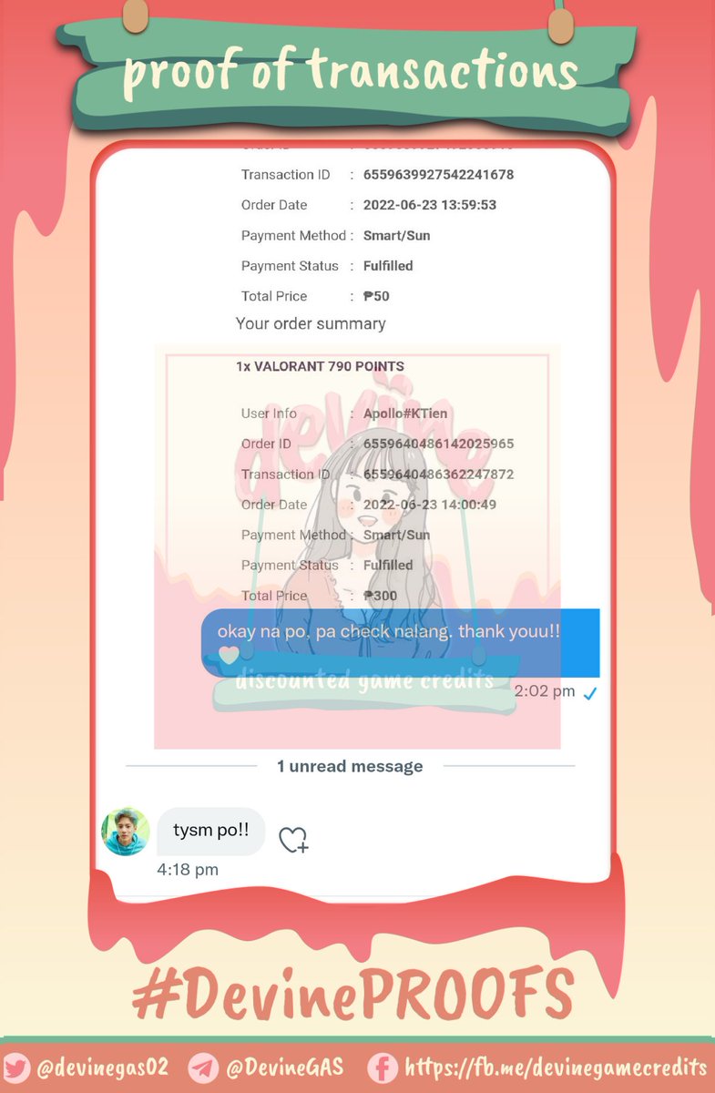 devinegas02's tweet photo. ๐ discounted 1,040 valorant points | battlepass sold
๐ discounted 1,040 valorant points | battlepass sold
๐ discounted 100 garena shells sold
๐ discounted genshin blessing of the welkin moon sold
#DevinePROOFS https://t.co/8v5IoOIsjq