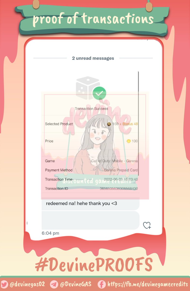 devinegas02's tweet photo. ๐ discounted 1,040 valorant points | battlepass sold
๐ discounted 1,040 valorant points | battlepass sold
๐ discounted 100 garena shells sold
๐ discounted genshin blessing of the welkin moon sold
#DevinePROOFS https://t.co/8v5IoOIsjq