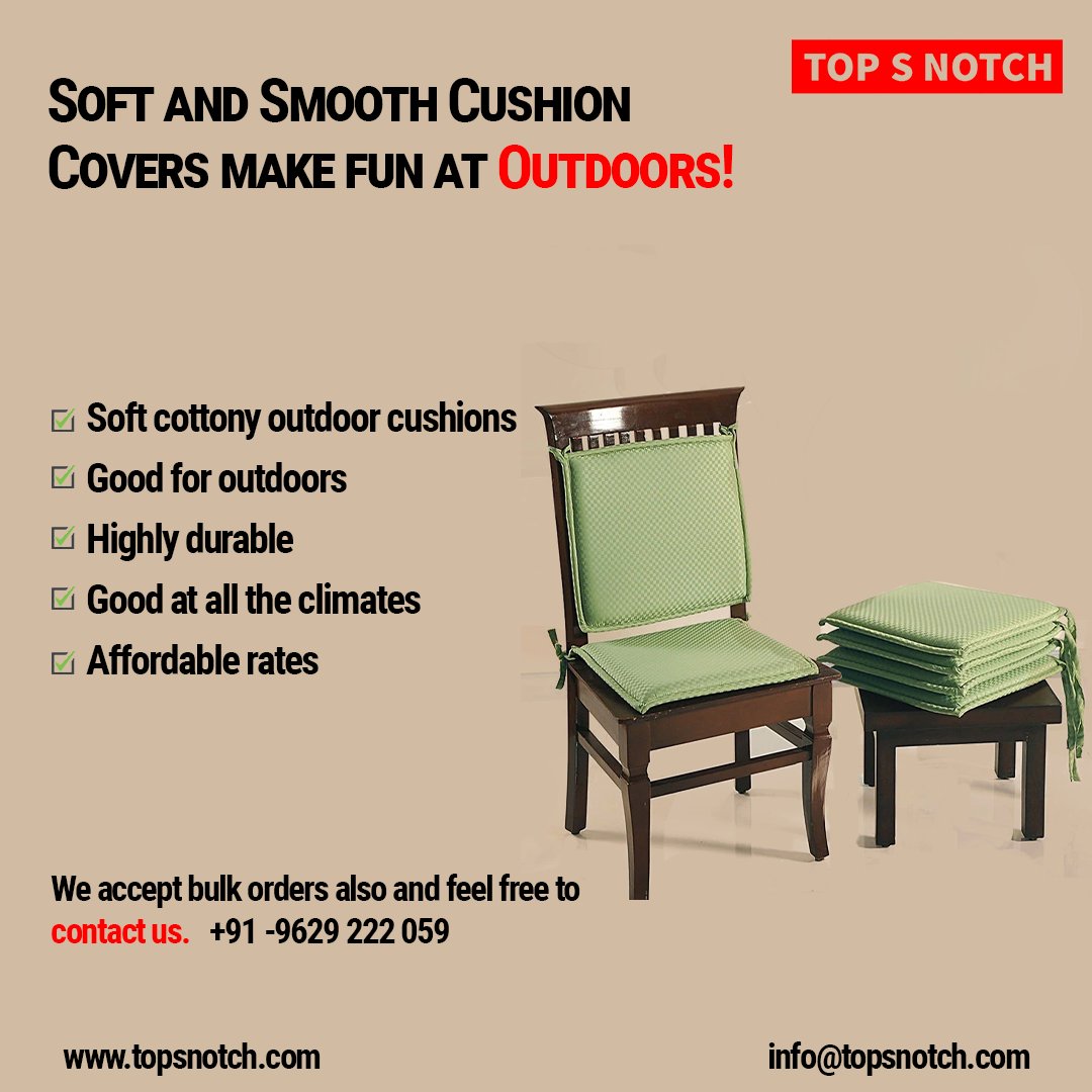 TopSNotch2's tweet photo. Hurry To Buy The Soft And Smooth Cushions!

Top S Notch cushion pillows are the best companions for your leisure time.

Shop Now: https://t.co/bOCsSYbxmf
Contact Us: +91 9629222059

#topsnotch #onlinestore #onlineshopping #karur #cushions #softandsmoothcushions #cushionpillows https://t.co/sxKIQtPboy