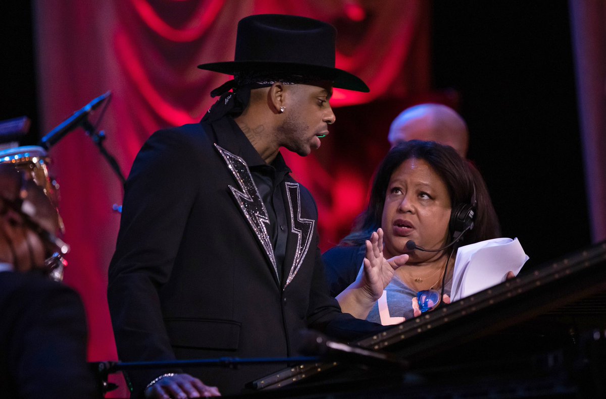 Catatstic's tweet photo. Trying to sell @JimmieAllen on some lyrics … he wasn’t buying but he is on @SoulofaNation tomorrow night at 8pm/7c for our #juneteenth celebration on @ABC hope you join us!! #outsideabc #oneabcnews #catincontrol https://t.co/yppMqRfd9k