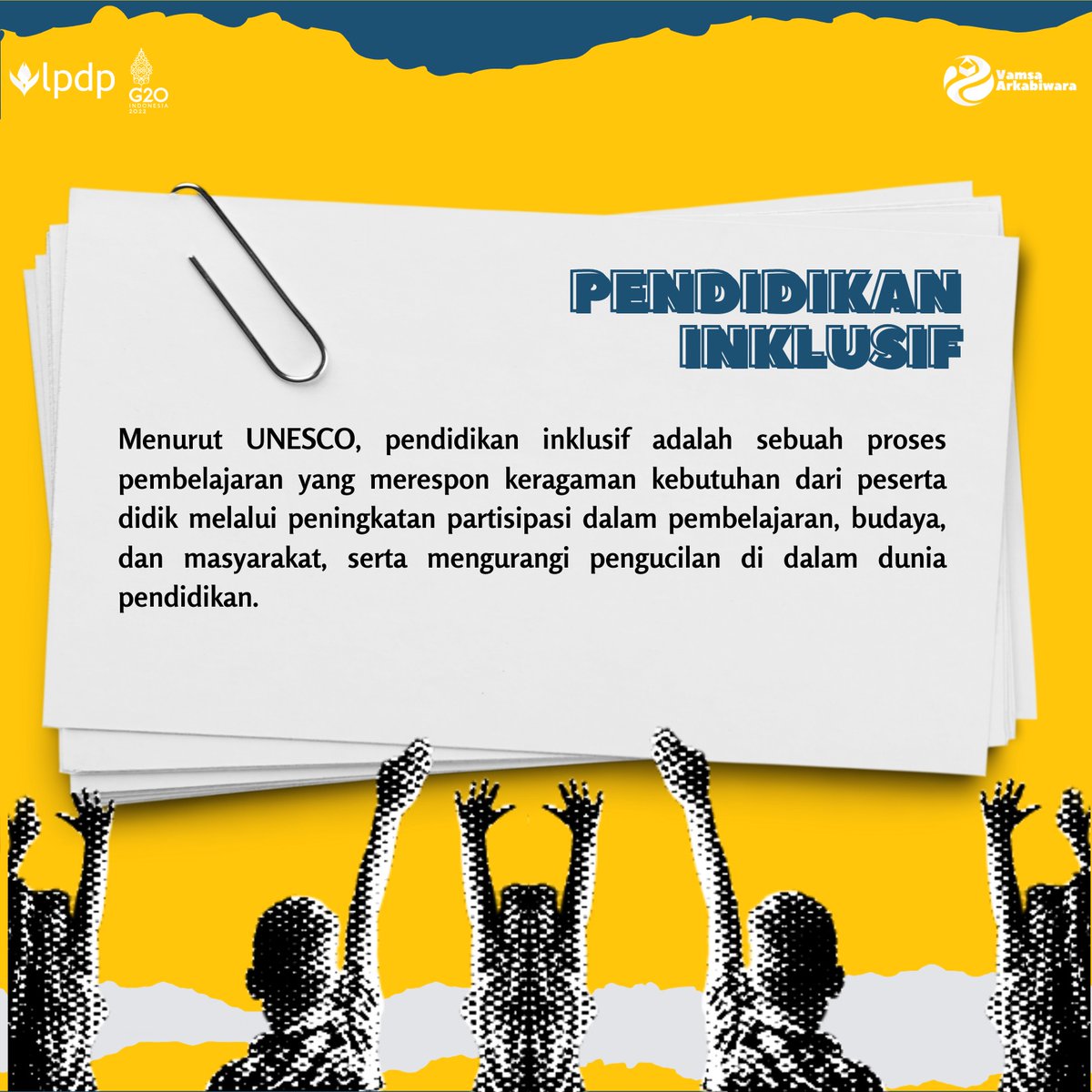 davira's tweet photo. Halo Sobat Vamsa!

Keberadaan sekolah inklusif diharapkan dapat memberikan peluang pendidikan yang lebih terbuka bagi semua.

#LPDP #PK188 #DiriUntukNegeri #AkuPastiMengabdi https://t.co/XLaeumuWXi
