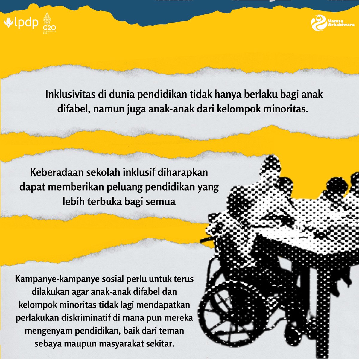 davira's tweet photo. Halo Sobat Vamsa!

Keberadaan sekolah inklusif diharapkan dapat memberikan peluang pendidikan yang lebih terbuka bagi semua.

#LPDP #PK188 #DiriUntukNegeri #AkuPastiMengabdi https://t.co/XLaeumuWXi