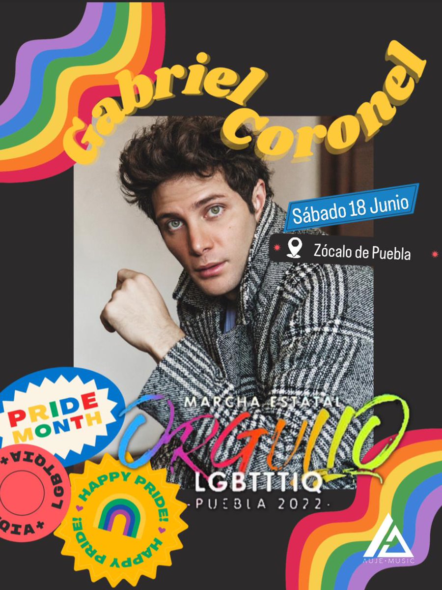 Ey coronelit@s no se pueden perder este 18 Junio <a href="/gabrielcoronel/">Gabriel Coronel ✨</a>  estará en Zocalo de Puebla