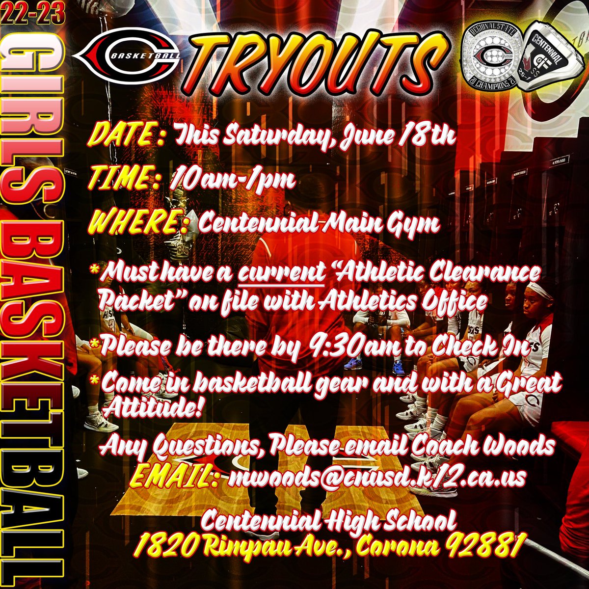 🚨REMINDER🚨 Only 2 days left before tryout’s begin! All new incoming players and all returning JV/Frosh players, check in is at 9:30am. 1st summer league games begin on Tuesday, 6/21 so don’t miss tryout’s! #cen10basketball🏀 #cen10 #futureisnow