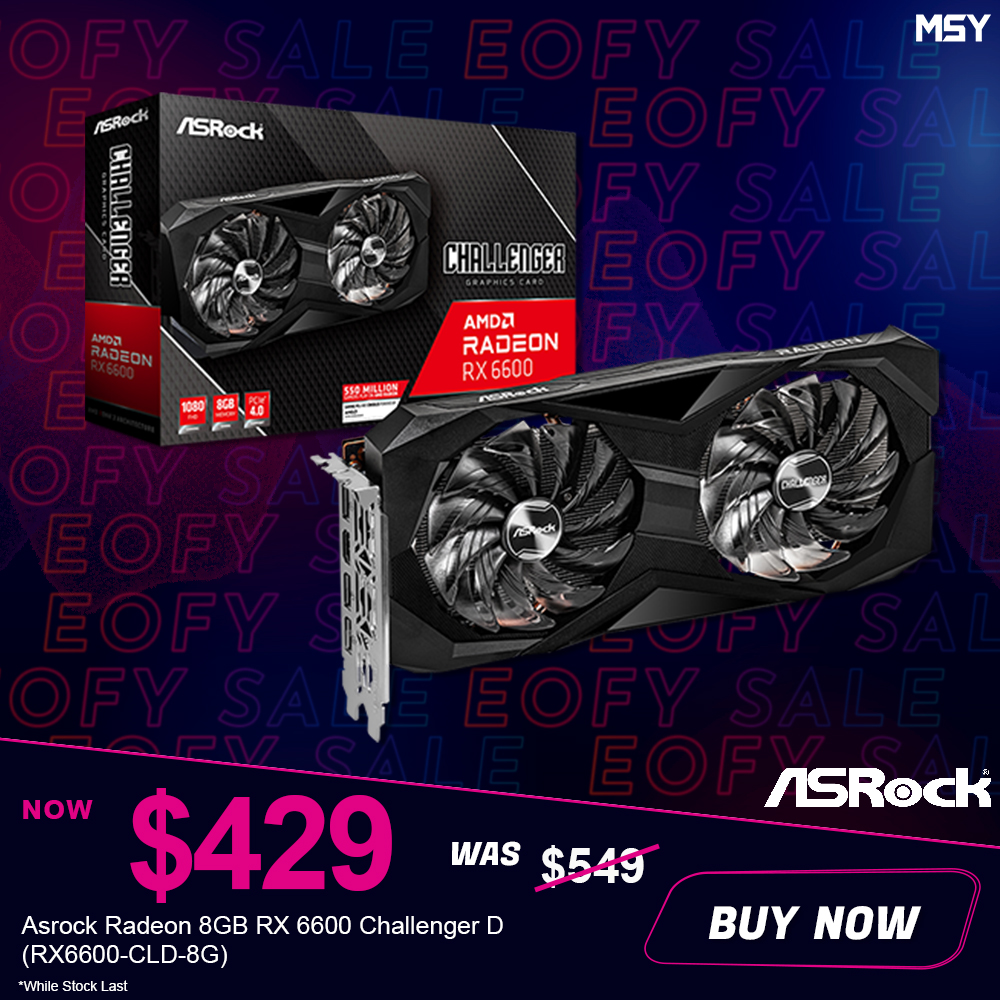 msytechnology's tweet image. Asrock Radeon RX 6600 going for a special price now! Come get them while stock last!

msy.com.au/online/graphic…