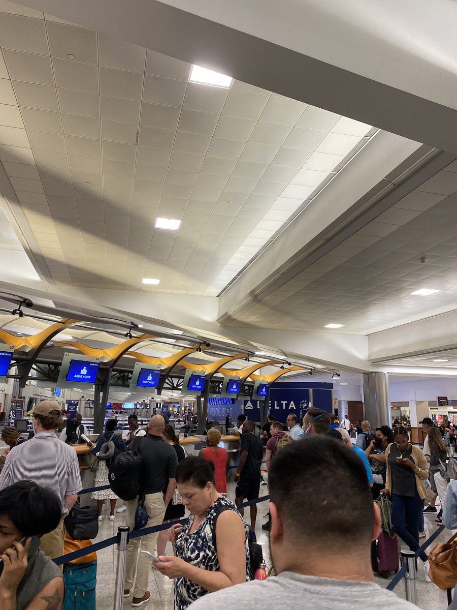 gibsondm's tweet photo. @Delta this morning, told to change my flight for work from LGA connection to ATL connection. Ran between ATL B and D terminal carrying work heels. Bag checked gate side at ATL. Missed flight to CHO due to your poor scheduling and tech. What can we do besides this? https://t.co/mnb26M81nI