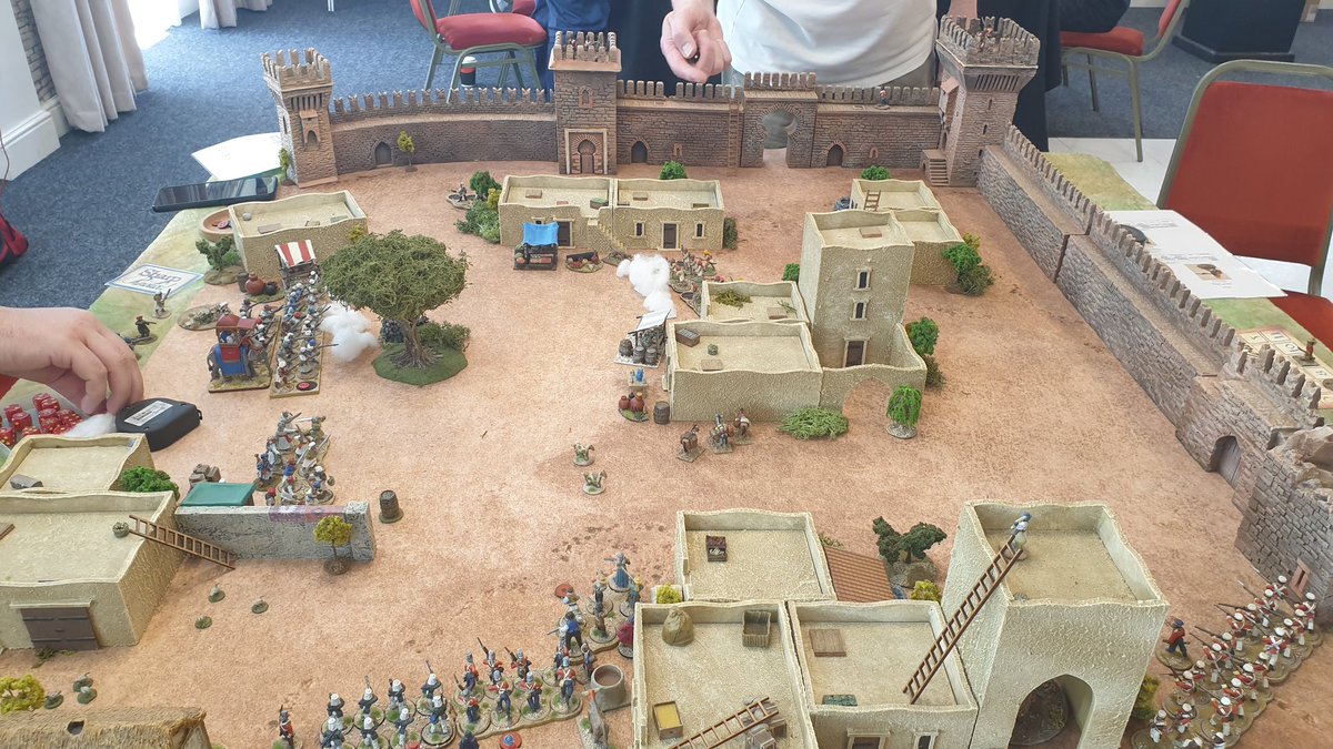 FWorthingham's tweet photo. Had a cracking time running my #SP2 #sharppractice Indian Mutiny game at #OML8 last weekend. Thanks to the great players I had in both games - @frazermac @coljmurray @quackstheking Mick, Theo, Connor, @LtHarryStocracy &amp; Ian. Thanks to @AdeDeacon for organising. #spreadthelard https://t.co/0bXiq3w3Gs