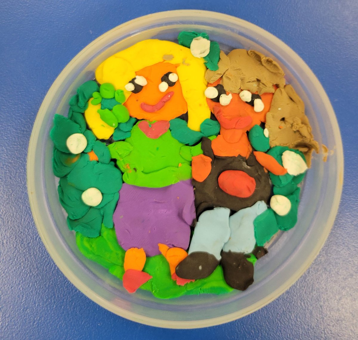 FunFirst1's tweet image. We are artists! Check out our plasticine buddy portraits!