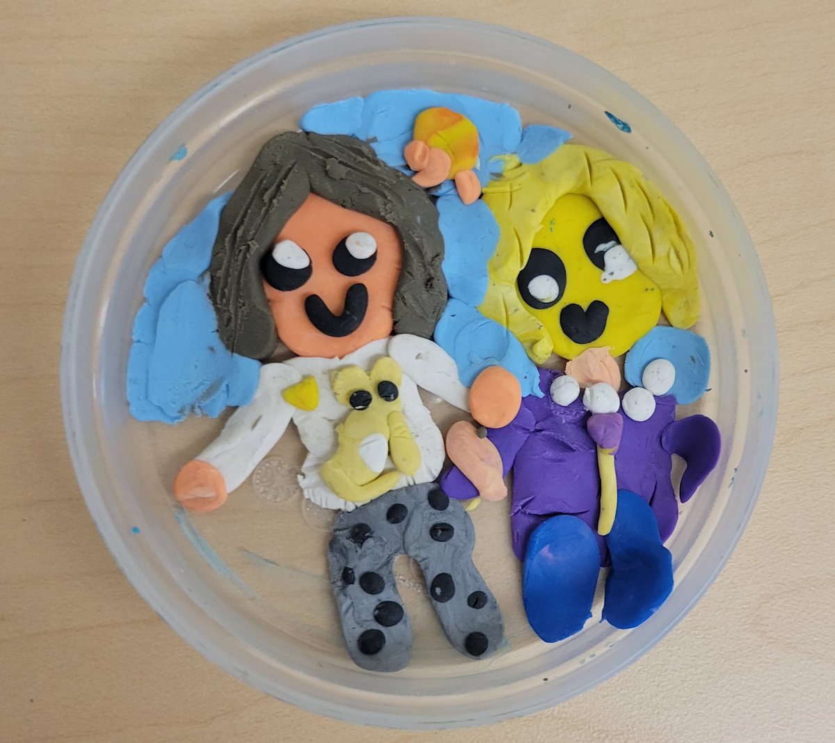 FunFirst1's tweet image. We are artists! Check out our plasticine buddy portraits!