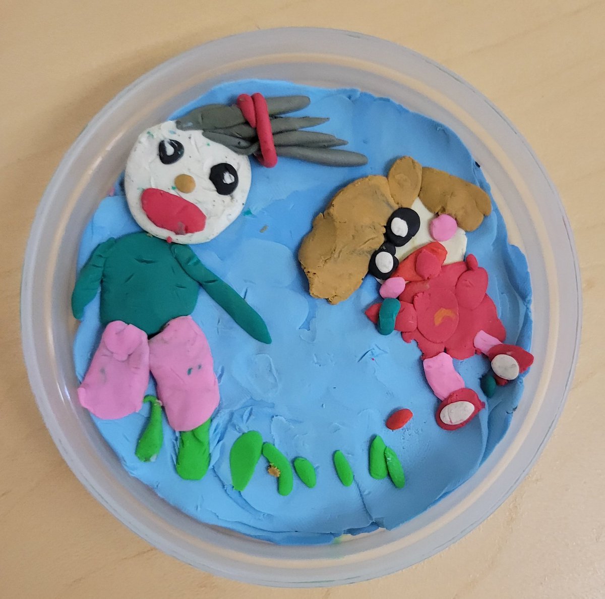 FunFirst1's tweet image. We are artists! Check out our plasticine buddy portraits!