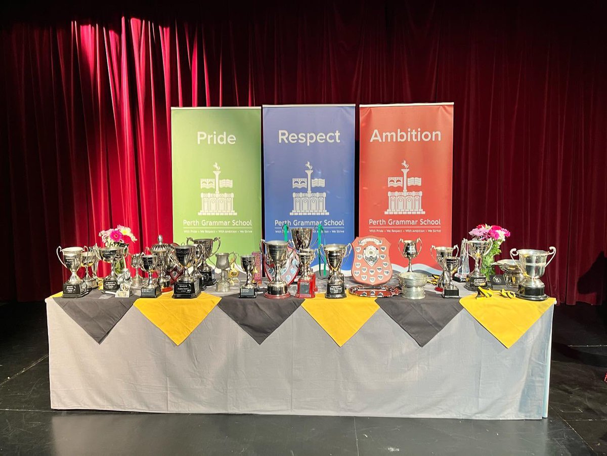PerthGrammar's tweet photo. Oh what a night! 🤩 This evening we celebrated young peoples’ achievements at our Awards Ceremony. Congratulations to all of our award winners. 🏆 With Pride • We Respect • With Ambition • We Strive 💛❤️💙💚 https://t.co/pGWv633DPg