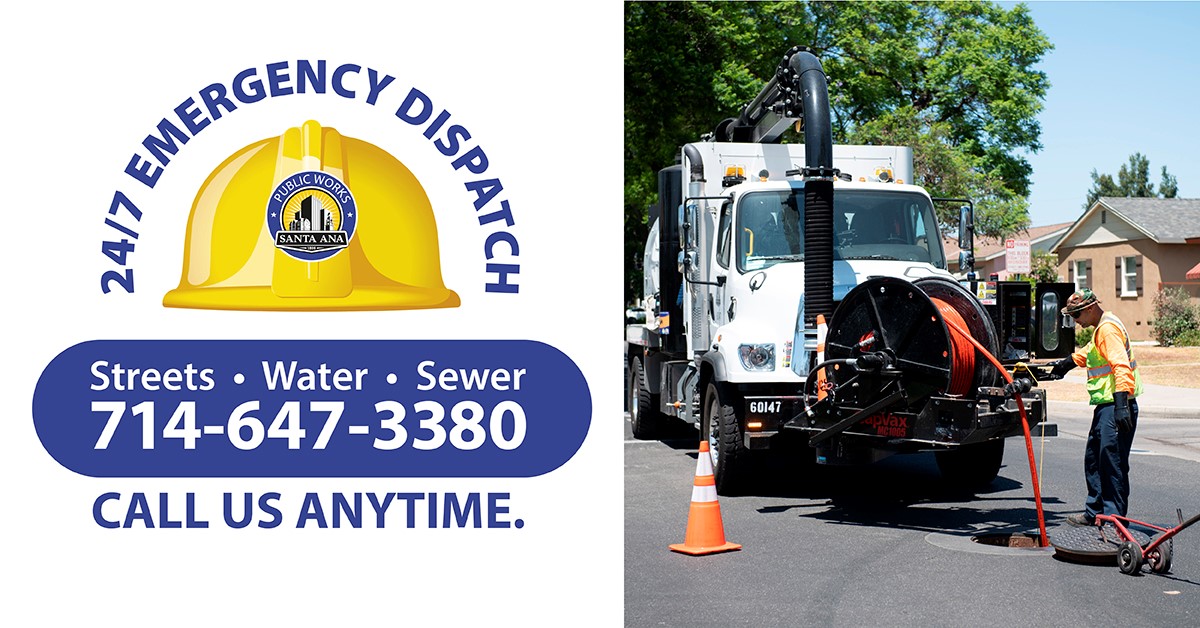 City of Santa Ana on Twitter "For sewer, street or water emergencies
