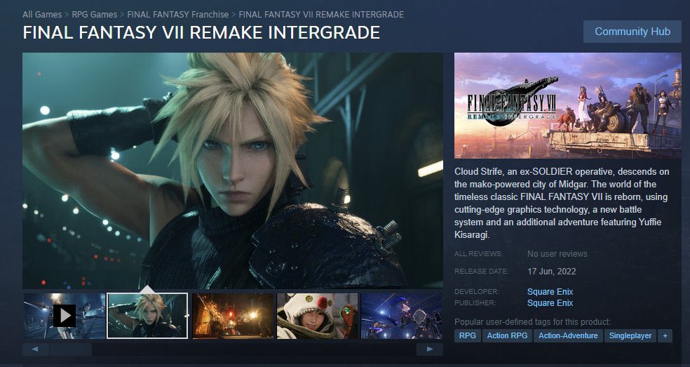 GnovaGames's tweet photo. Final Fantasy VII Remake
قادمة رسميًا للحاسب الشخصي غداً 17 يونيو 2022 https://t.co/PBVX4ZohOi