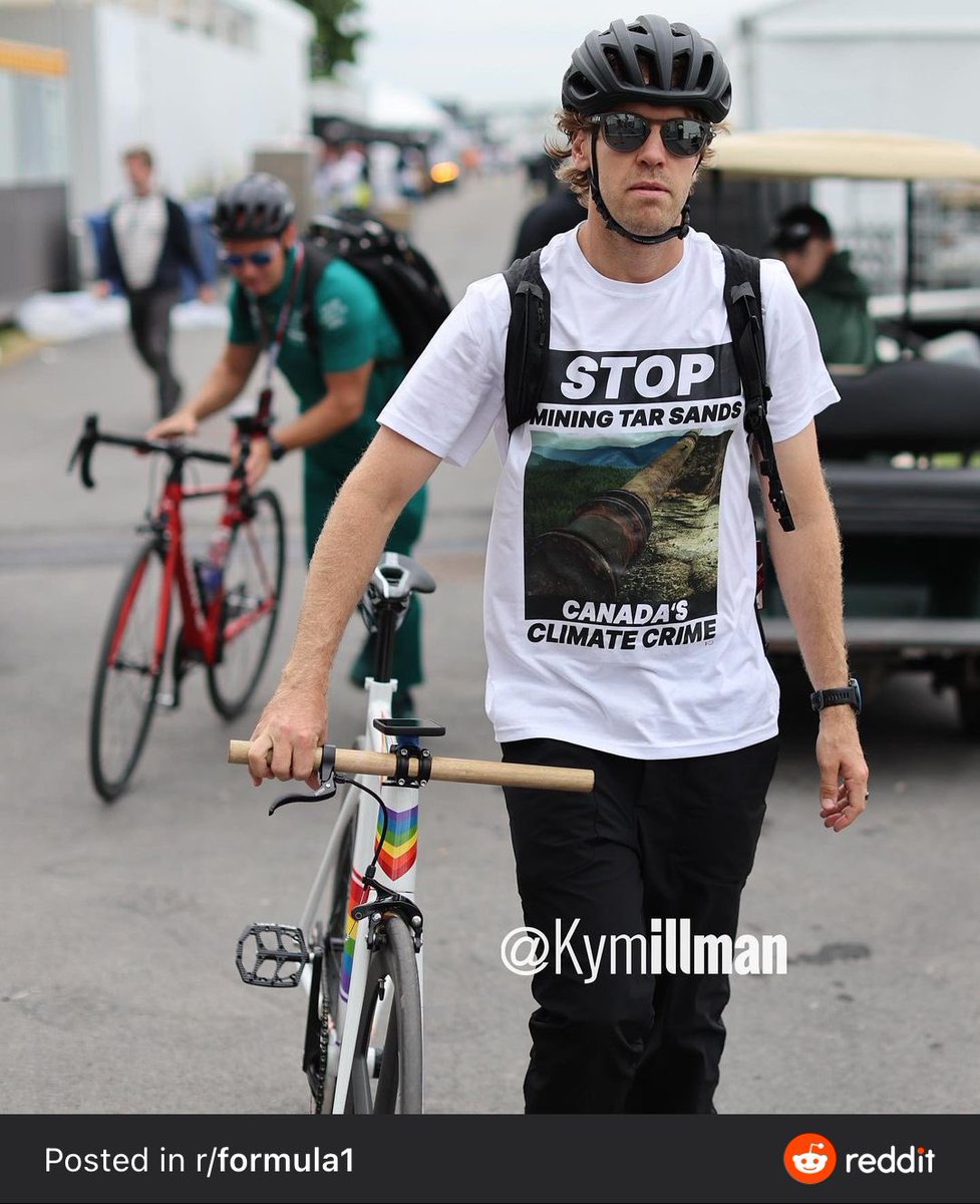 TrtleShellSwag's tweet photo. Are we going to get a “just shut up and drive!” From the fan base? I mean there’s more than one statement being made here by world champion #f1 driver #SebastianVettel #badass https://t.co/oKL729q6Ti