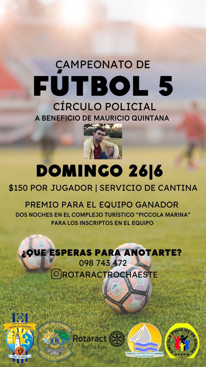 RominaGonzalvez's tweet photo. ¡Todos por Mauri! 💪🏼 
Campeonato de fútbol 5 y servicio de cantina en el círculo policial Rocha, domingo 26 de junio.
Ayúdenos con un RT ¡¡Los esperamos!! 🤍 https://t.co/ktVYJUjVld