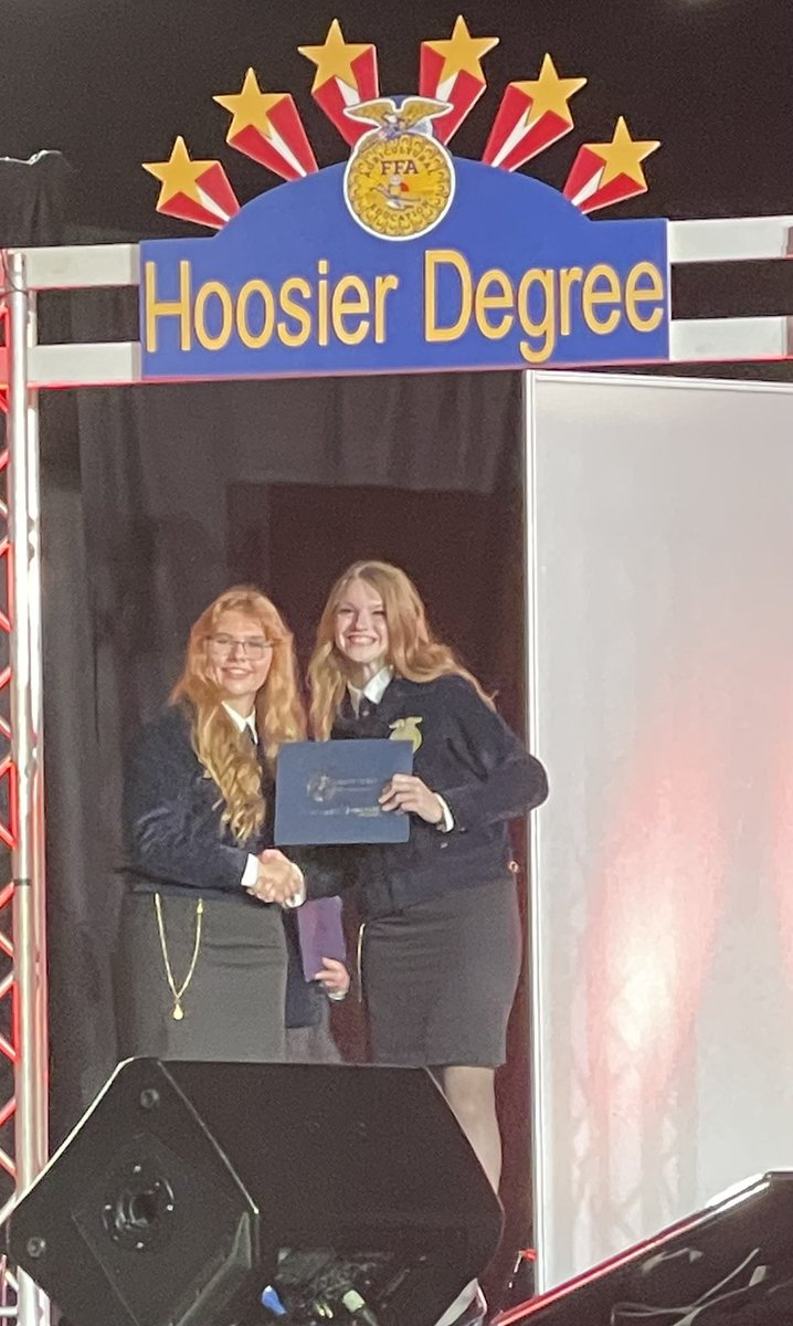 rushvilleffa1's tweet photo. Congratulations to our Hoosier Degree Recipients! 
Ashleigh Spaeth and Kelby Roberts https://t.co/TJgR0PvDCG