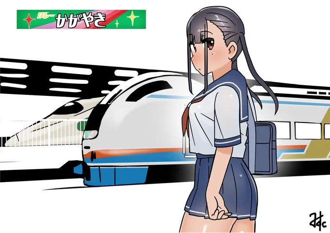 新潟駅から北陸方面へ最速の連絡をするE653系とツインテちゃん 
