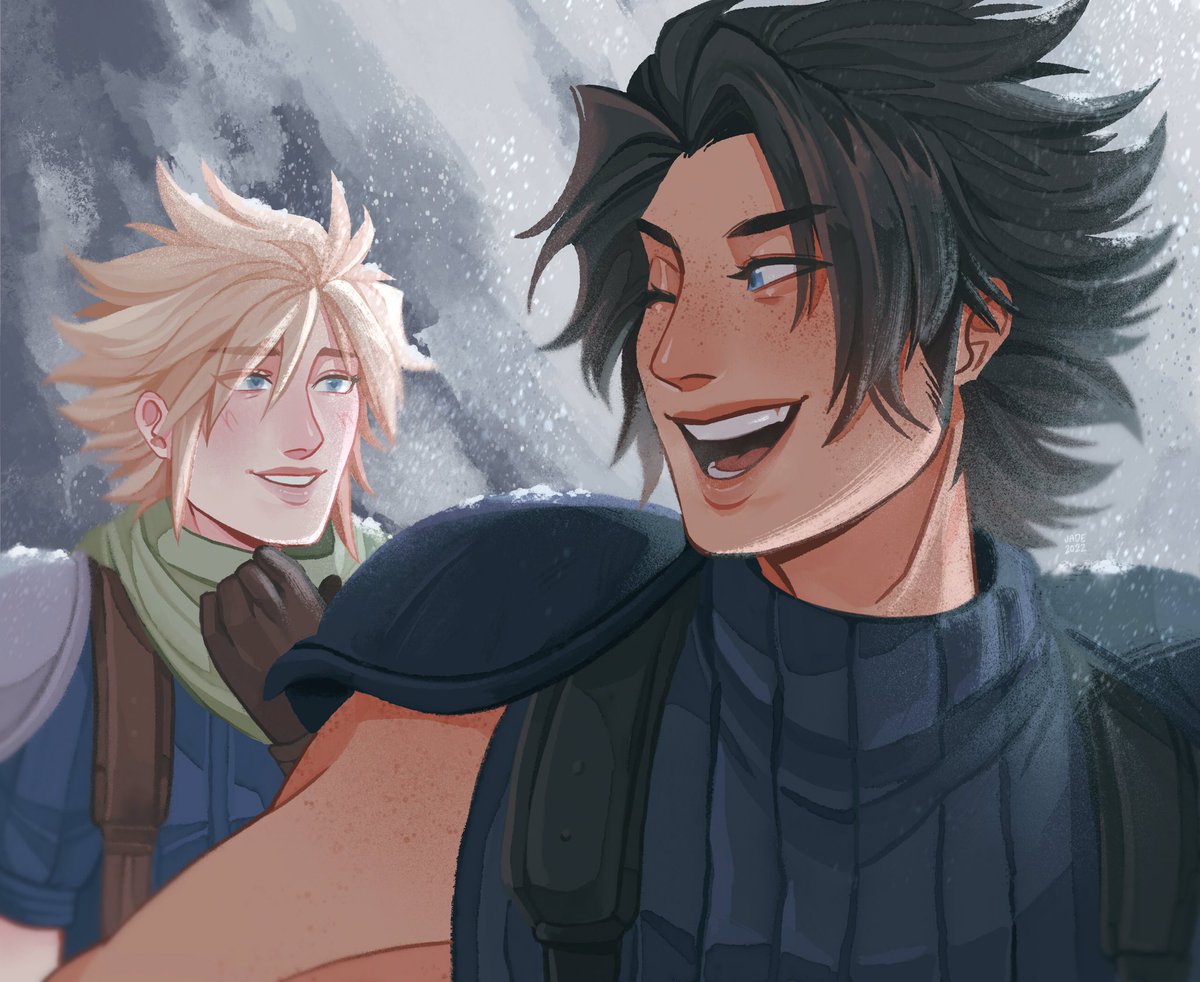 クラウド・ストライフ 「momentary freedom ❄️🌨

#ff7 #crisiscore」|jade 🍉 @ semi-ia for finalsのイラスト