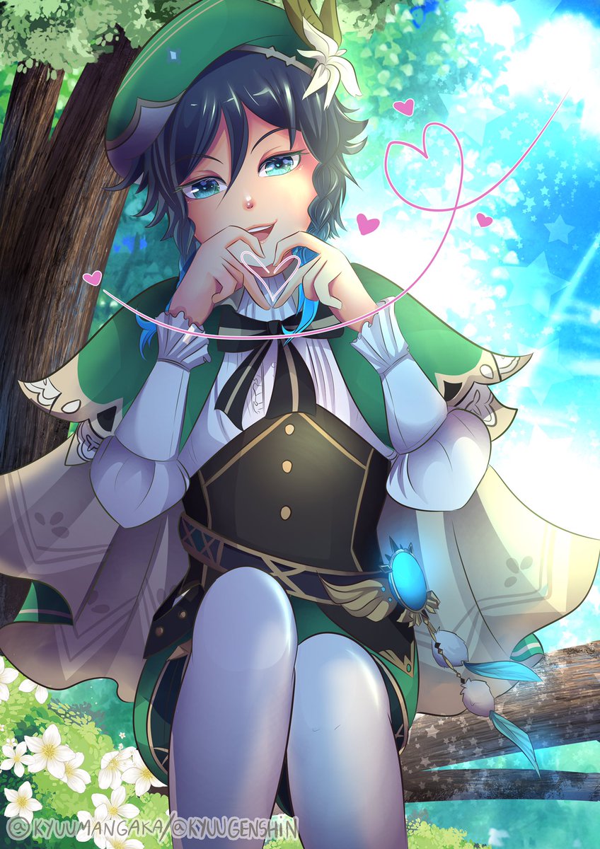 kyuumangaka's tweet photo. Feliz aniversário, Venti ❤️

#GenshinImpact #ventiday https://t.co/9lrGh4f2I4