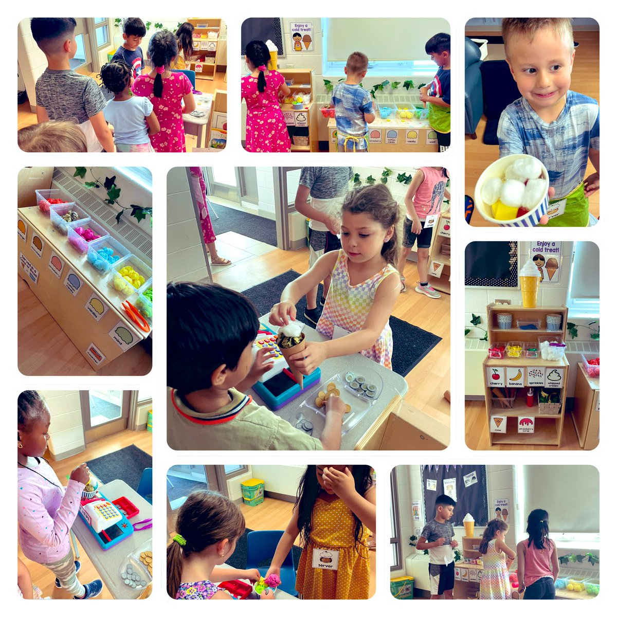 I scream, you scream, we all scream for ice cream! Our ice cream shop was a popular destination today for dramatic play 💙🍨😃🍦<a href="/stalphonsaDP/">St. Alphonsa Catholic Elementary School</a>