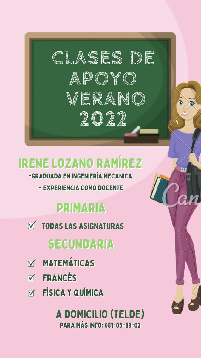 ire_lora's tweet photo. En verano me gustaría dar clases particulares, si conoces a alguien que pueda interesarle pásale mi cartel porfi 🫶🏽🫶🏽🫶🏽🫶🏽 muchísimas gracias!!! ♥️ https://t.co/X8vvgsFwaj