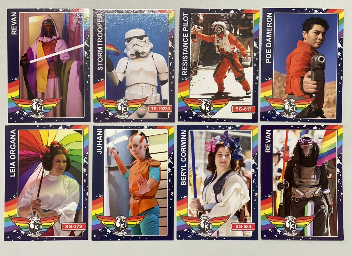 GeekyFriedRice's tweet photo. Going through everything I picked up during Celebration and happy that these cards survived the trip back home. I'm glad I was able to stop by the @PrideSquadron table. I wish I could have met everyone. ♥️🧡💛💚💙💜🖤🤎🤍 https://t.co/w8h4Y1VNVn