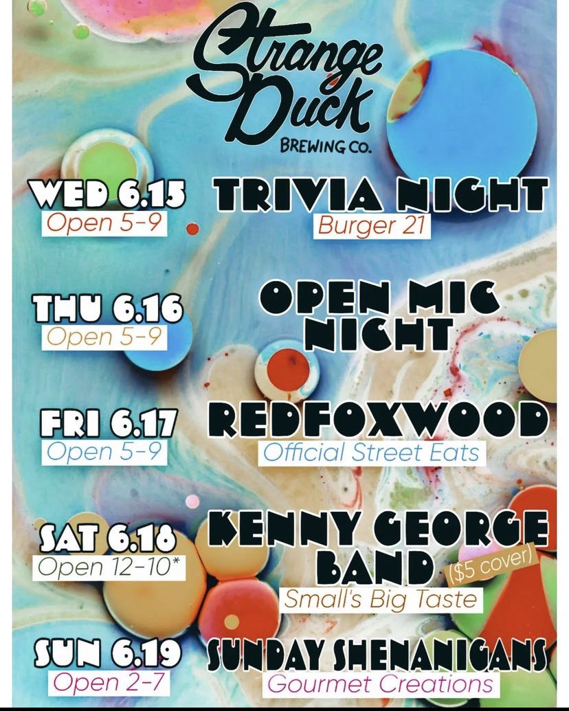 kennygeorgeband's tweet photo. Back at the DUCK this Saturday. KGB music starts at 7:30! #kgb #kennygeorgeband #strangeduck #craftbeer #commercega #athensga https://t.co/DPnDSm4ohX