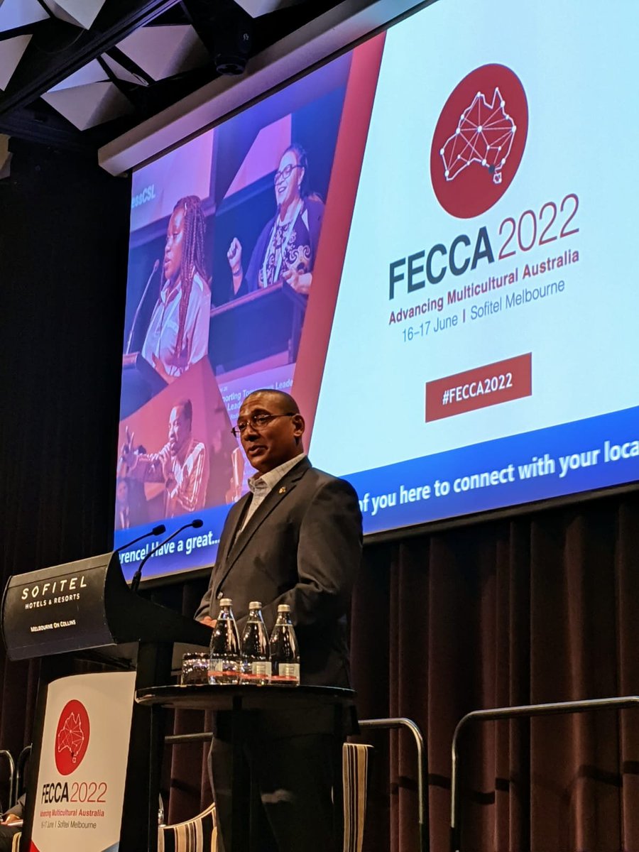 "Our ethnicity shapes our interactions with the health system whether we are working within it or recieving its services."—Dr Chris Lemoh #FECCA2022 <a href="/western_health/">Western Health</a>