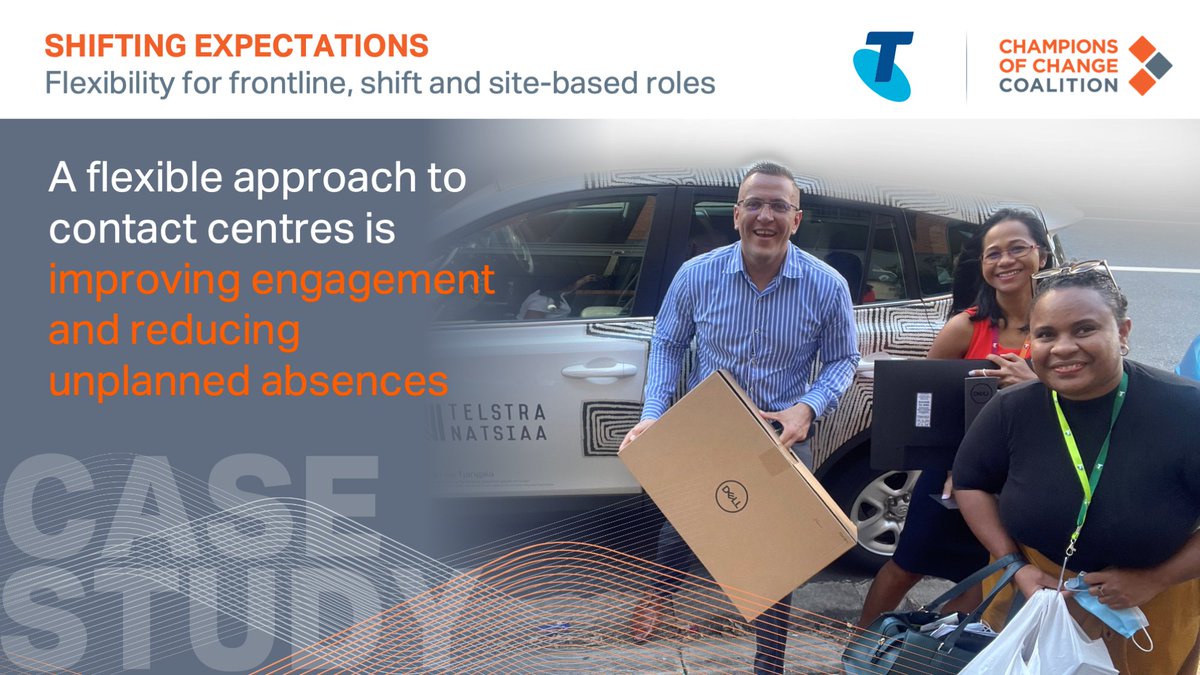 champs_change's tweet image. In 2019 @Telstra launched the agent@home trial to provide more flexibility to their Contact Centre agents. The trial was fast-tracked due to COVID in 2020, now all their agents have the choice to work remotely. #FlexforAll
Read #ShiftingExpectations: championsofchangecoalition.org/resource/shift…