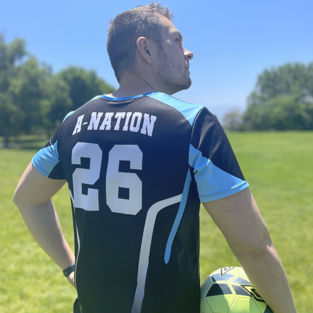 AbdallahNATION's tweet photo. Don't miss out on the exciting new #AbdallahMerch! Join the A-NATION Strikers and look like a boss on and off the field with the jersey, dual-tee, and more at https://t.co/Hs8hQqjms3 https://t.co/u7x3rtzxmg