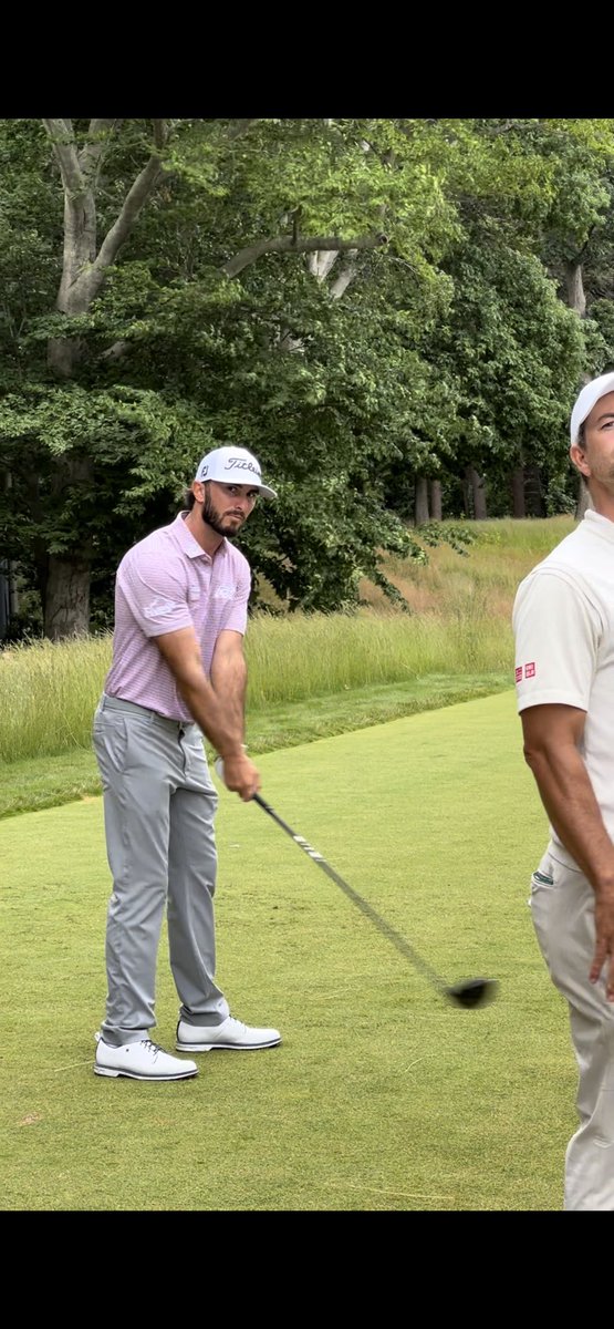 cherith_bell16's tweet photo. 15th hole at @usopengolf in Brookline. Who are you staring down, @maxhoma23 ? 😂 https://t.co/d2XuOwS16a