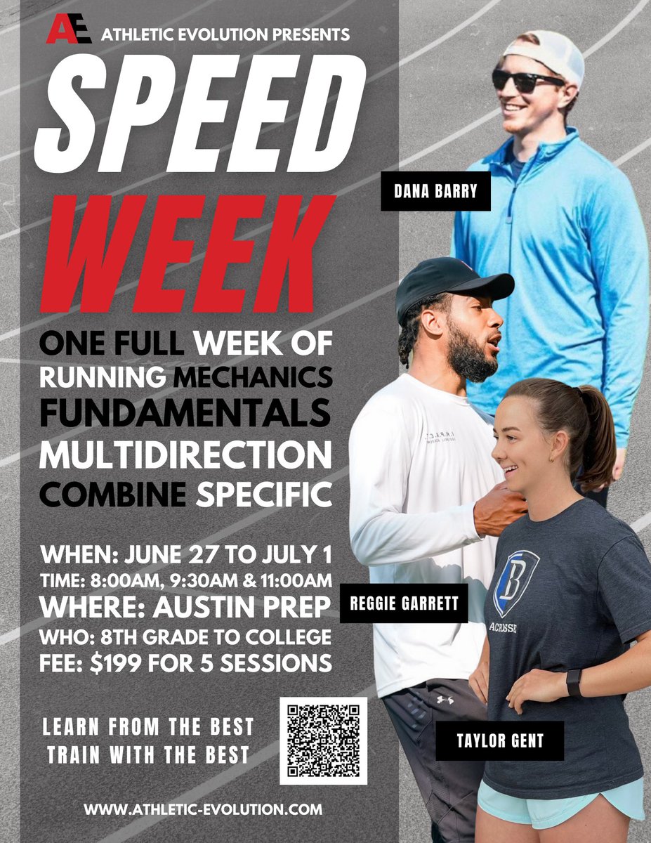 This is GUARANTEED to get you faster in a WEEK! In five 90min sessions, learn from our Speed Coaches the WHYS &amp; HOWS of speed training. Learn the proper running mechanics needed for ACCELERATION, MAX VELOCITY, &amp; MULTIDIRECTIONAL SPEED. DM or visit our website for more details!
