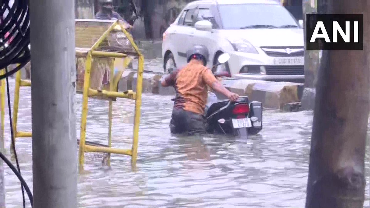 Assam | Water logging occurred in several parts of Guwahati as pathways and road…