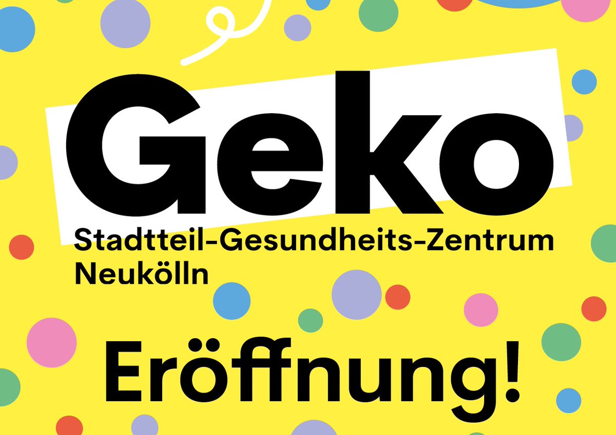 Feiert mit uns am 18.6.2022 die #Eröffnung des Geko Stadtteil-Gesundheits-Zentrum. 
Mehr Infos hier: geko-berlin.de/announcements/…
Wir freuen uns auf euch!

!B