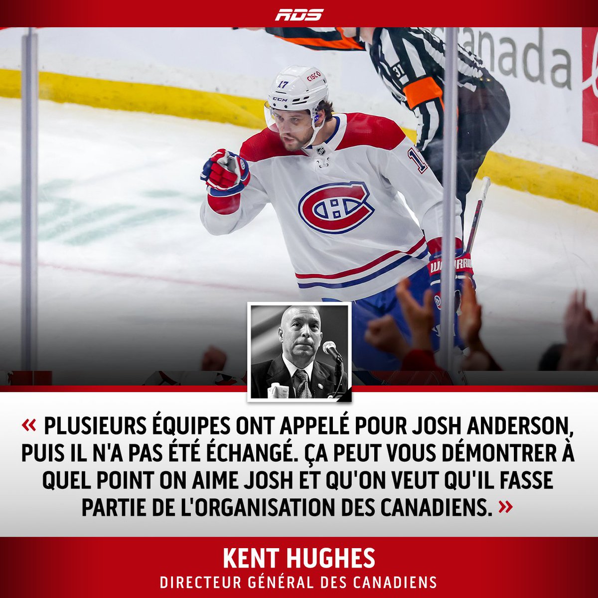 RDSca's tweet photo. Josh Anderson n'est pas près de quitter Montréal! https://t.co/bz7y2Pne31