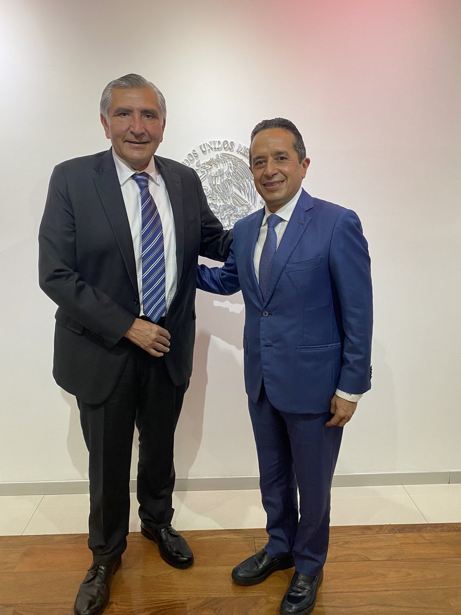 Visité al Sr. Secretario de <a href="/SEGOB_mx/">Gobernación</a> don <a href="/adan_augusto/">Adán Augusto López H</a>, a quien agradezco su atención y total apoyo a #QuintanaRoo, seguimos trabajando juntos en coordinación con <a href="/GobiernoMX/">Gobierno de México</a> para  los diversos asuntos y problemas que todos los días atendemos. <a href="/GobQuintanaRoo/">Gobierno Quintana Roo</a> <a href="/SEGOBQR/">SEGOBQROO</a> @SSP_QROO