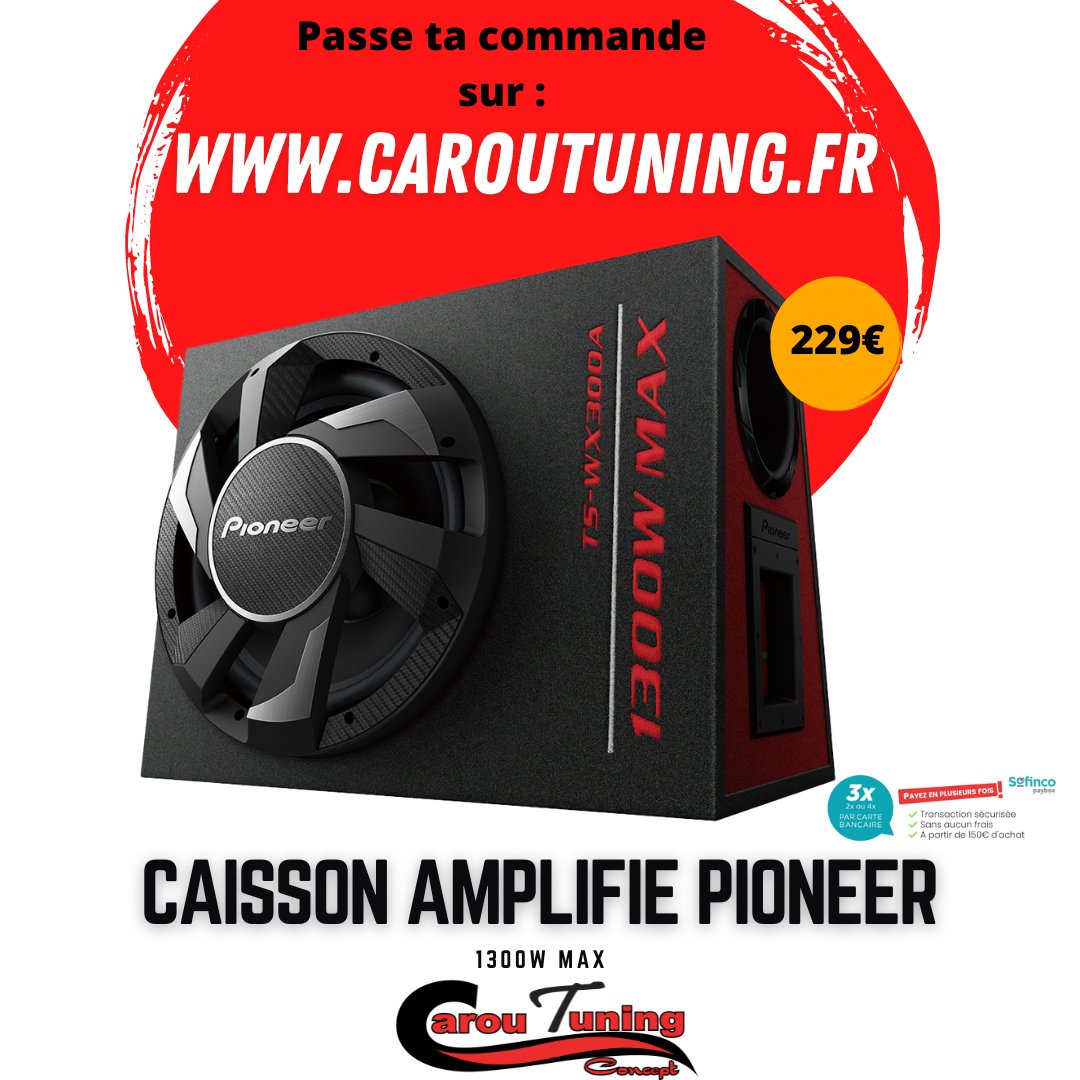 🚨Nouvel arrivage de caisson amplifié Pioneer 1300W a 229 euros🚨

Commande possible sur : bit.ly/3tBYmJy

Livraison gratuite sur Jarry

Paiement en 4 fois possible sur le site : caroutuning.fr