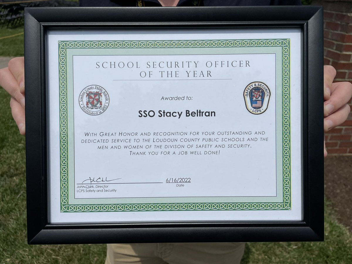 Congratulations to Ms. Beltran for being named School Safety Officer Of The Year for LCPS! This is a well-deserved honor.  We are so grateful for her leadership, care, and dedication to keeping our school community safe.  @B3ltranWay <a href="/LCPSOfficial/">LCPS News</a> <a href="/LchsPtsa/">@LCHS_PTSA</a>
