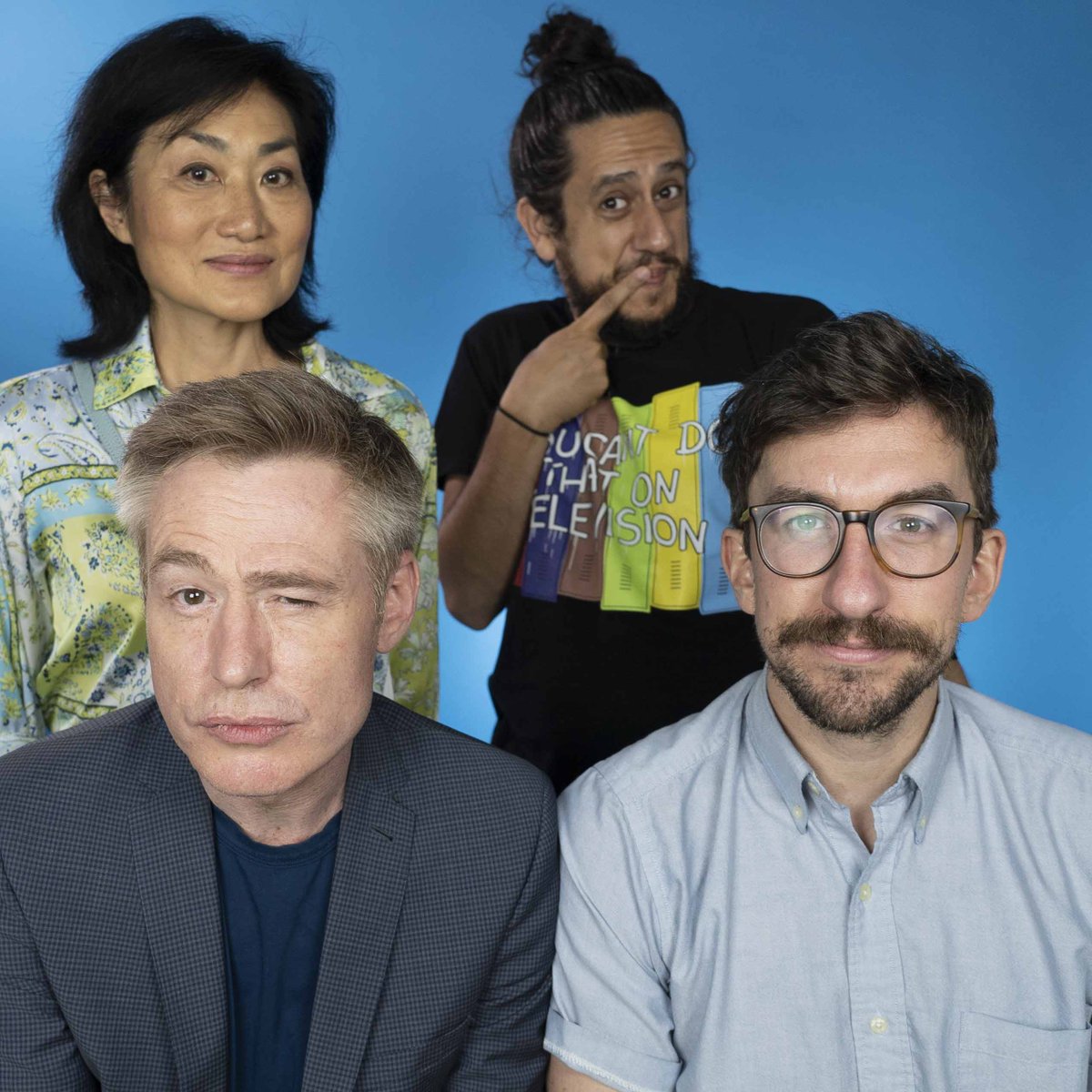 CBCBecauseNews's tweet photo. Ready to record our 300th episode with #MarkLittle @jean_yoon @Siddiqs @TVGavin https://t.co/YeVtDXXygp