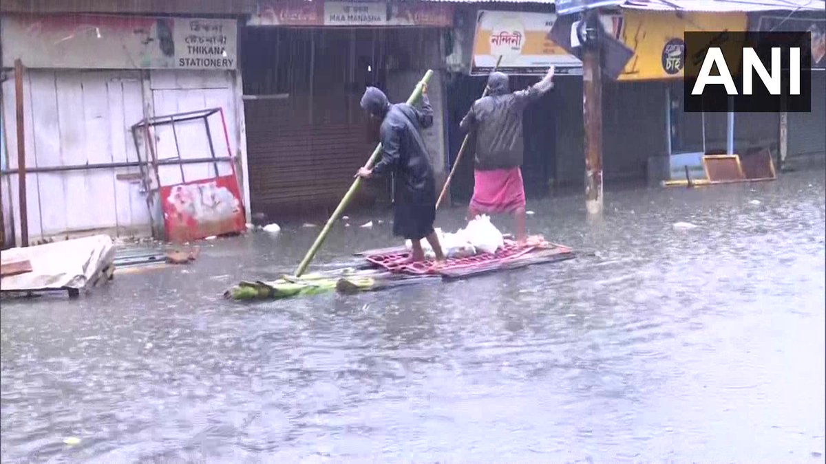Assam | Water logging occurred in several parts of Guwahati as pathways and road... - Kannada News