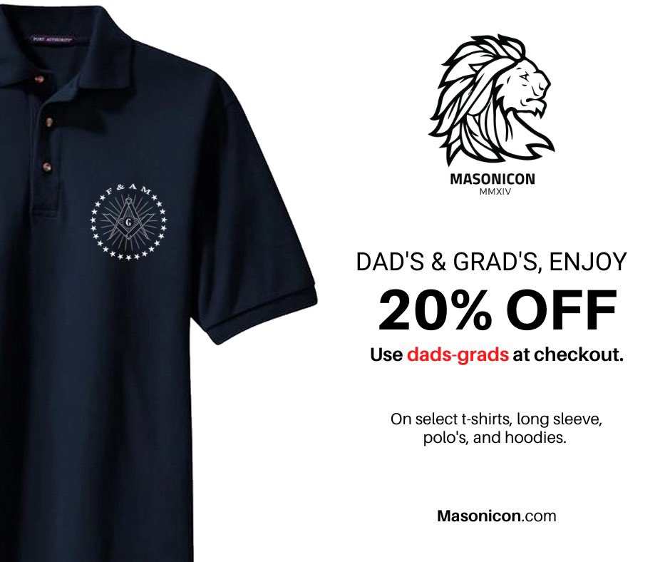 masonicon357's tweet photo. 𝟮𝟬% 𝗢𝗳𝗳 - 𝗥𝗶𝗴𝗵𝘁 𝗡𝗼𝘄 ⁉️​
​
Yes...Just use 𝙙𝙖𝙙𝙨-𝙜𝙧𝙖𝙙𝙨 at checkout and get 20% off with 𝘯𝘰 𝘮𝘪𝘯𝘪𝘮𝘶𝘮 𝘴𝘱𝘦𝘯𝘥, 𝘢𝘯𝘥 𝘦𝘷𝘦𝘯 𝘰𝘯 𝘴𝘢𝘭𝘦 𝘪𝘵𝘦𝘮𝘴!! 😲​
​
FREE Shipping Within the United States 🇺🇸​
​
Shop Now - https://t.co/iCITF7jBhb 
​
#masonry https://t.co/JA4XEW4lVx