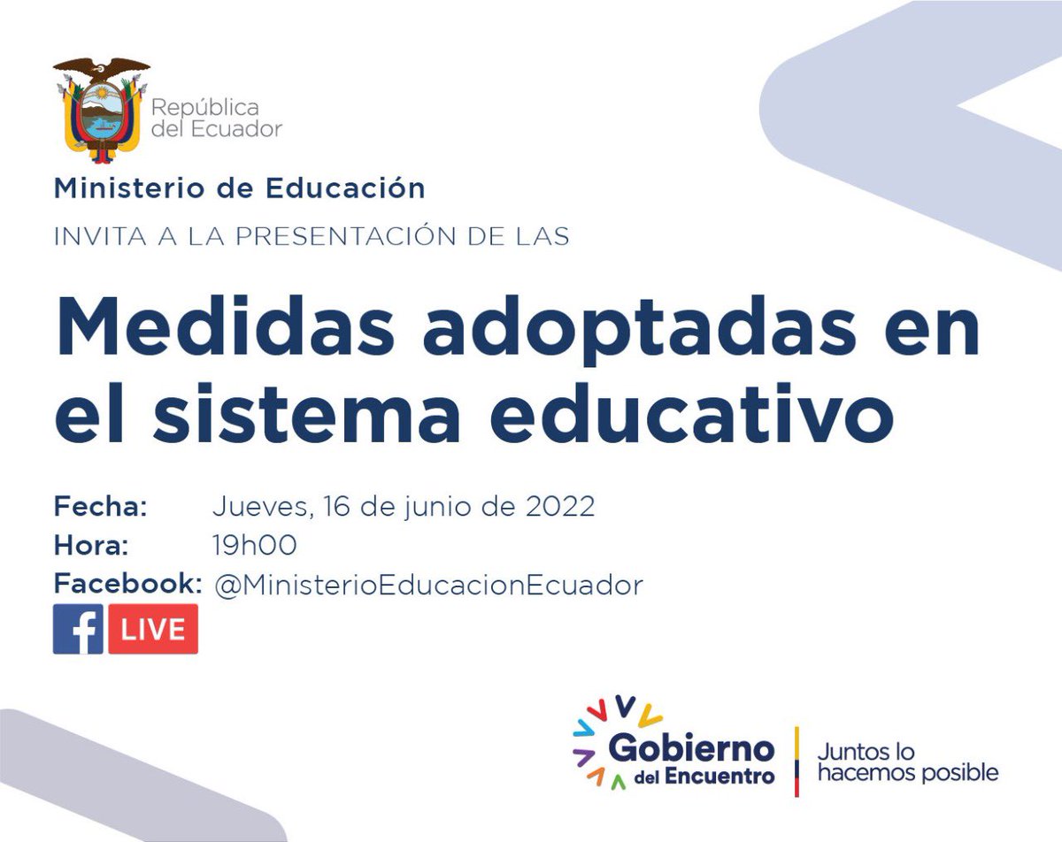 HOY | Sigue el reporte actualizado de las medidas adoptadas en el sistema educativo, en el marco de las movilizaciones, que brindará la ministra <a href="/mariabrownp/">María Brown Pérez</a>.

⏰ 19h00
💻 Míralo por ➡️ facebook.com/MinisterioEduc…

#NoPodemosParar